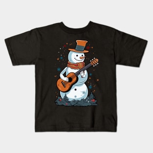 Christmas Guitar Gift Santa Claus Guitarist Funny Guitar Kids T-Shirt